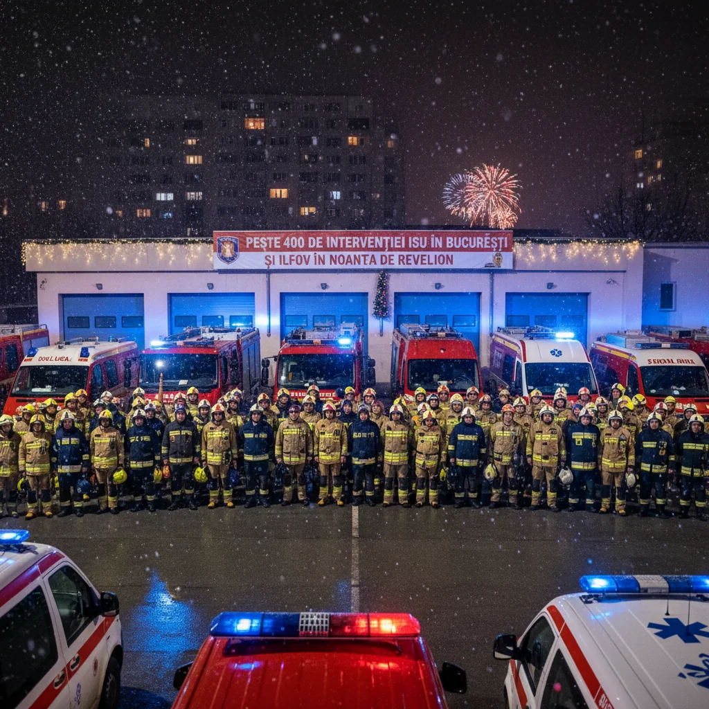 Peste 400 de intervenții ISU în București și Ilfov în noaptea de Revelion 2026