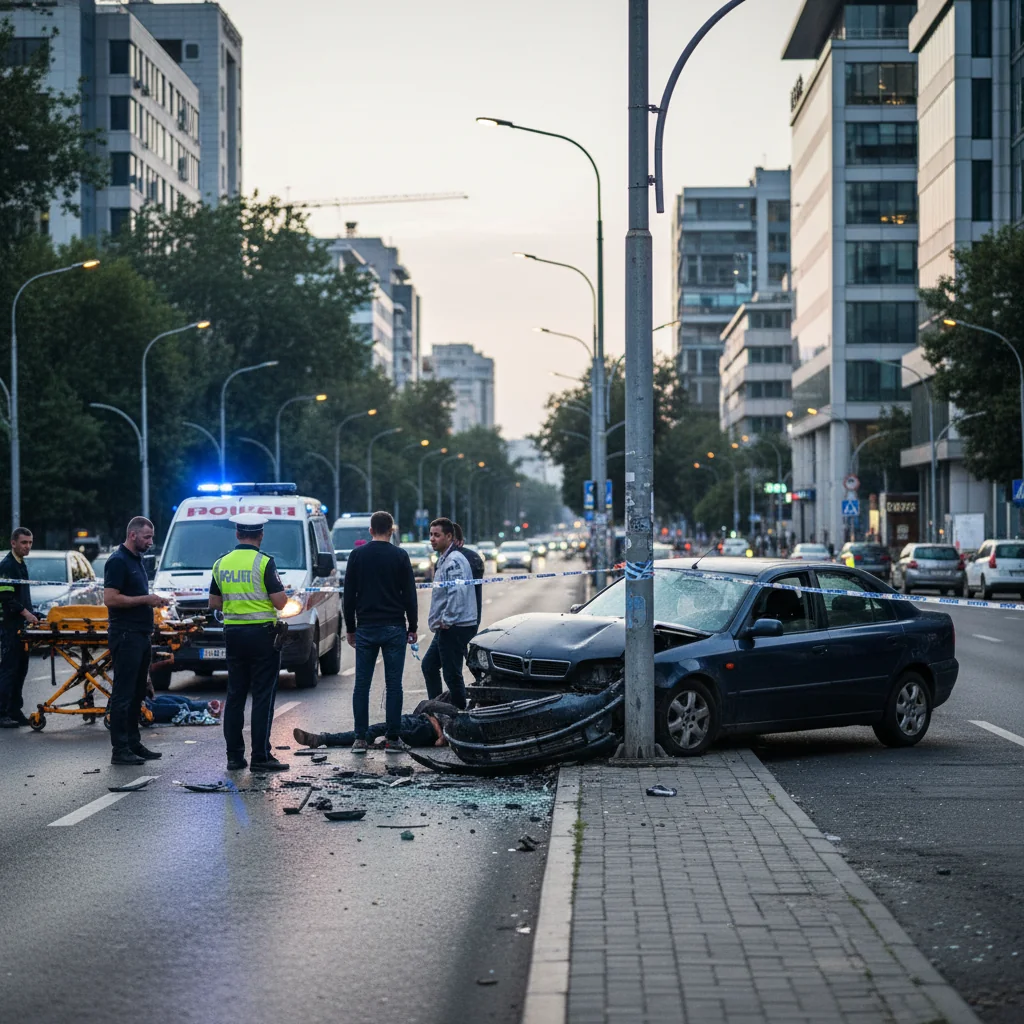 Pieton grav rănit pe trotuar în București, pe Bulevardul Dimitrie Pompeiu