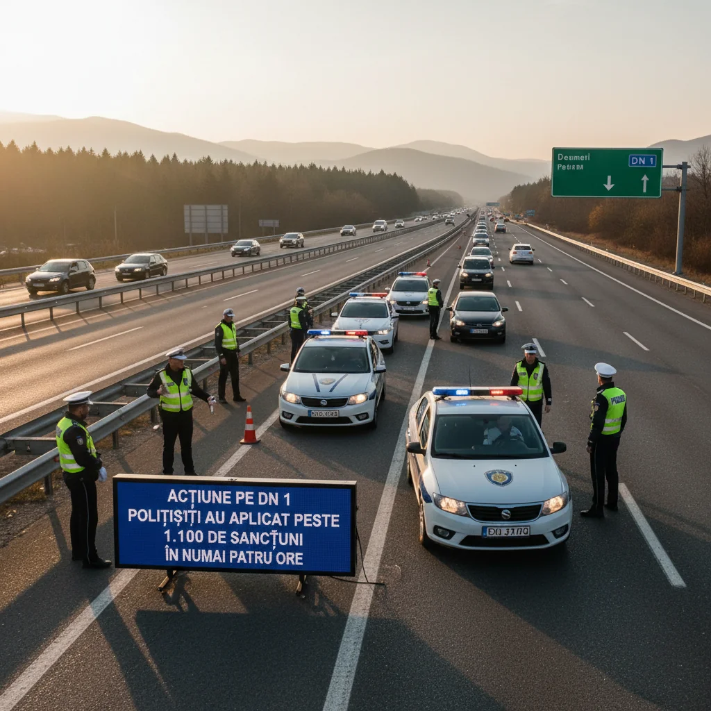Polițiștii au dat peste 1.100 de amenzi în doar patru ore