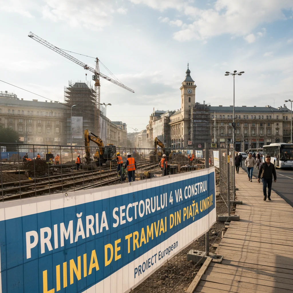 Primăria Sectorului 4 începe construcția liniei de tramvai în Piața Unirii