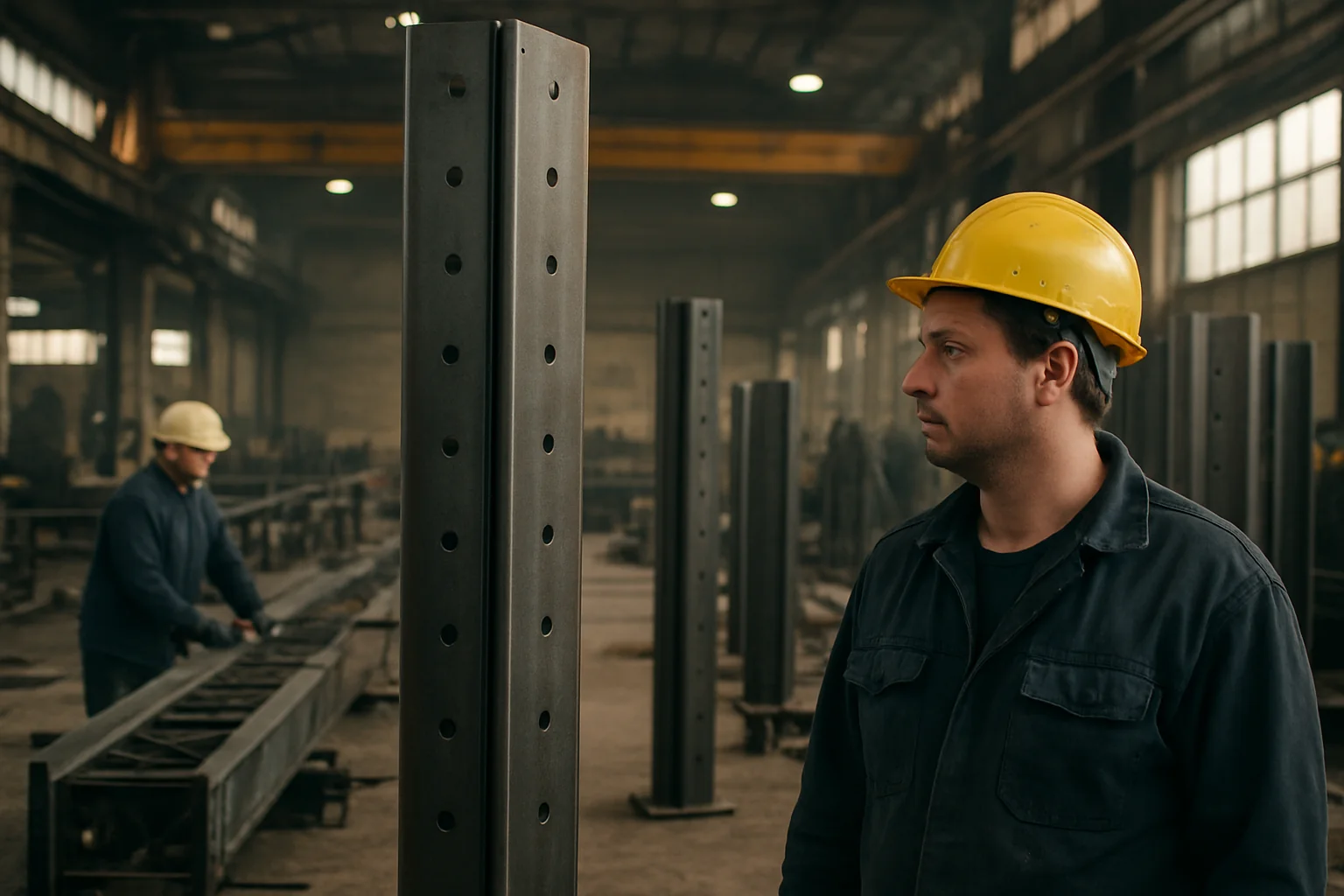 Producția stâlpilor de 50m pentru Pasajul Apărătorii Patriei
