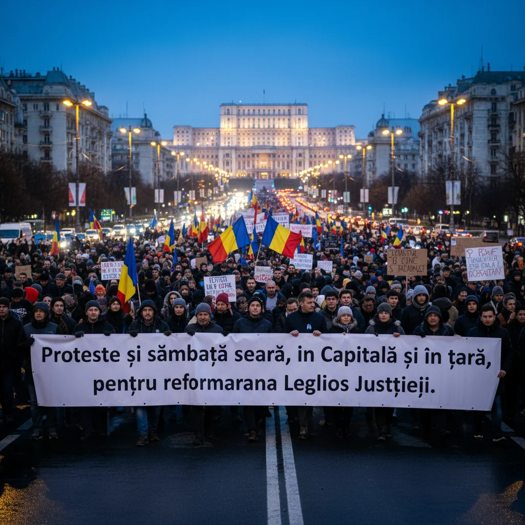 Proteste și sâmbătă seară în București și în țară pentru reformarea Legilor Justiției