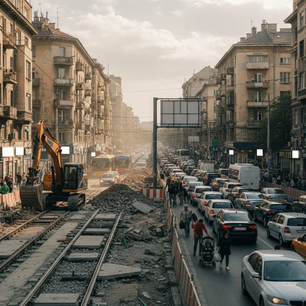 Refacerea șinelor de tramvai cauzează haos în București