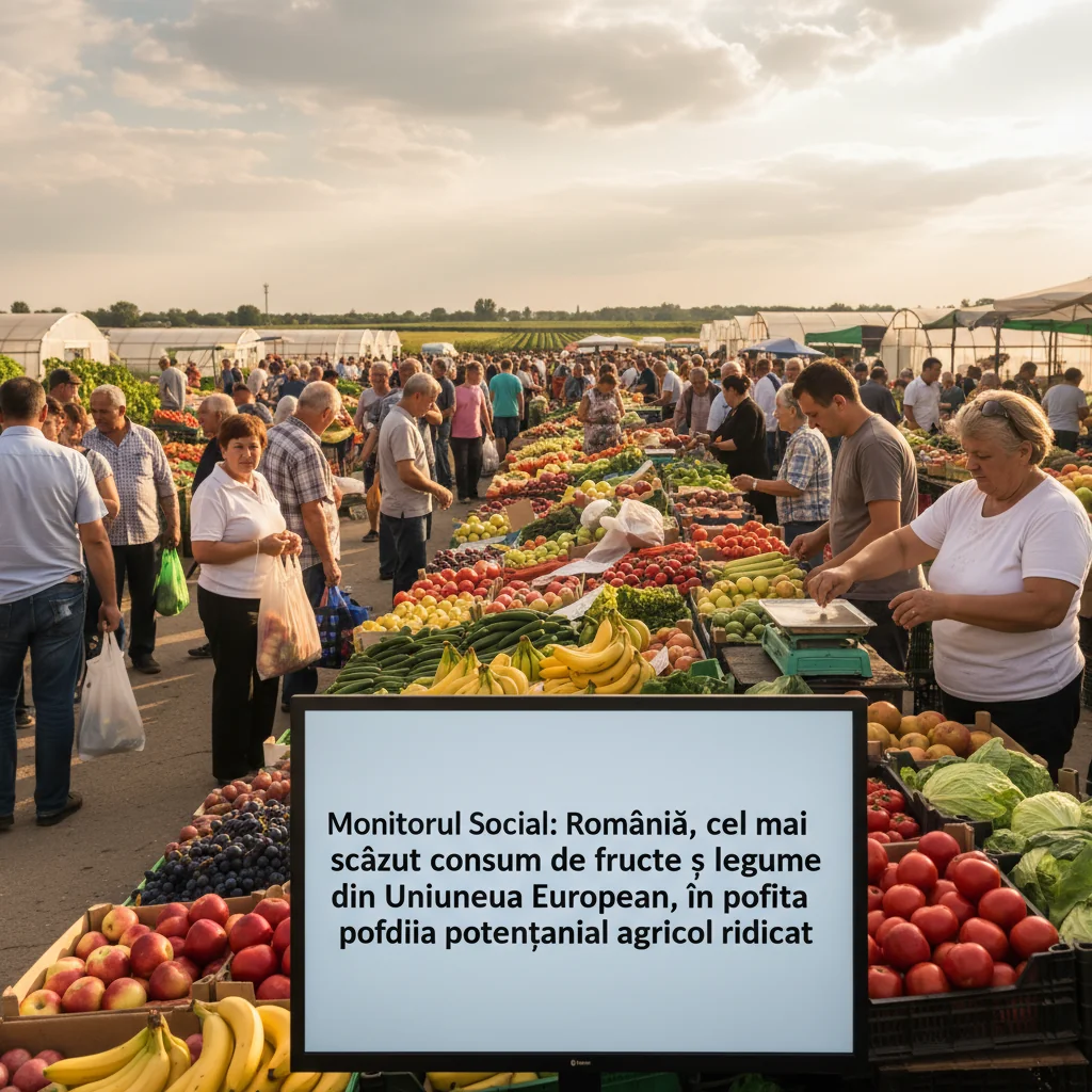 România, lider negativ în Uniunea Europeană la consumul de fructe și legume, deși are un potențial agricol ridicat