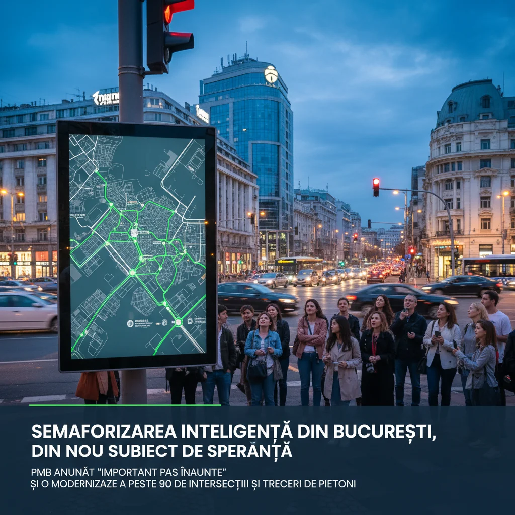 Semaforizarea inteligentă în București: 90 de intersecții modernizate