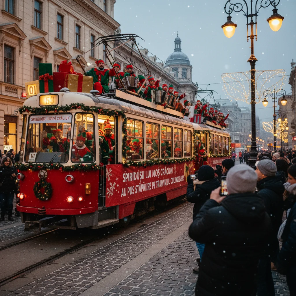 Spiridușii lui Moș Crăciun Animă Tramvaiul Colindelor din Oraș