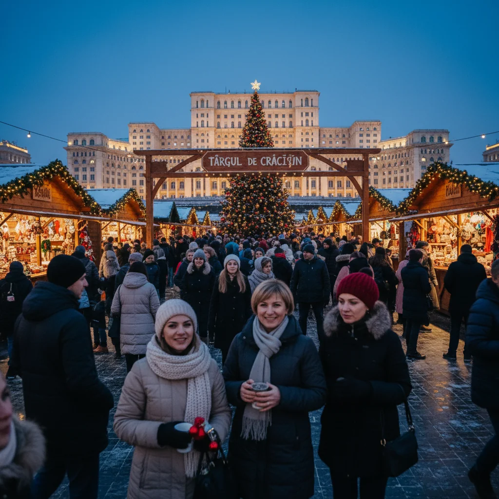 Târgul de Crăciun din Piața Constituției, atracție internațională pentru turiști din țară și străinătate