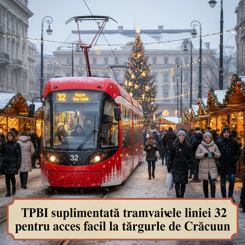TPBI crește frecvența tramvaielor liniei 32 pentru acces rapid la târgurile de Crăciun