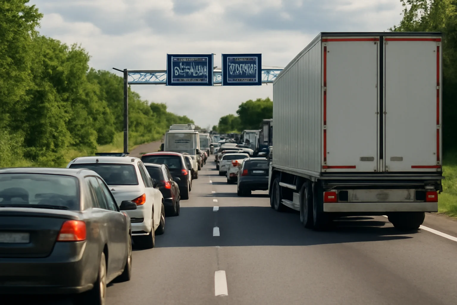 Trafic aglomerat spre Bulgaria pe DN 5 Giurgiu – Ruse din cauza reparațiilor la Podul Prieteniei