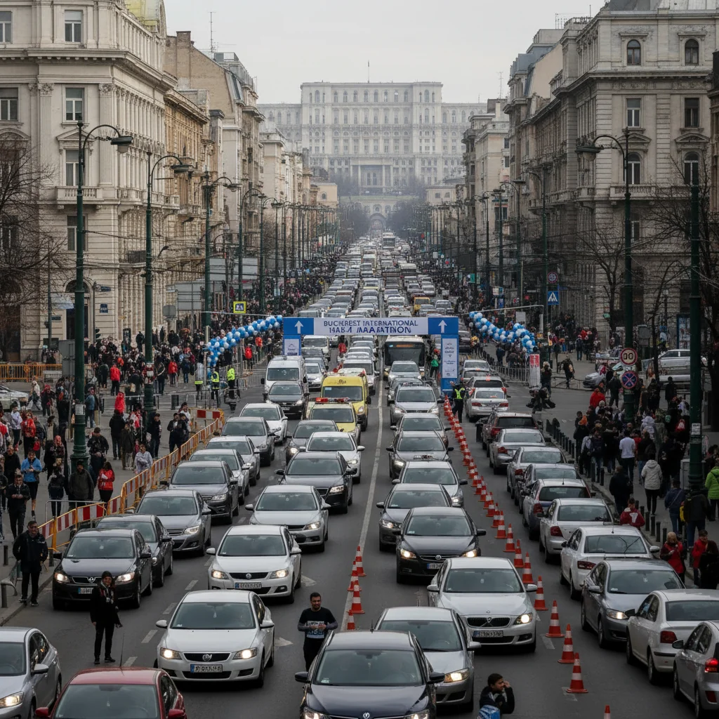 Trafic blocat în centrul București din cauza maratonului internațional