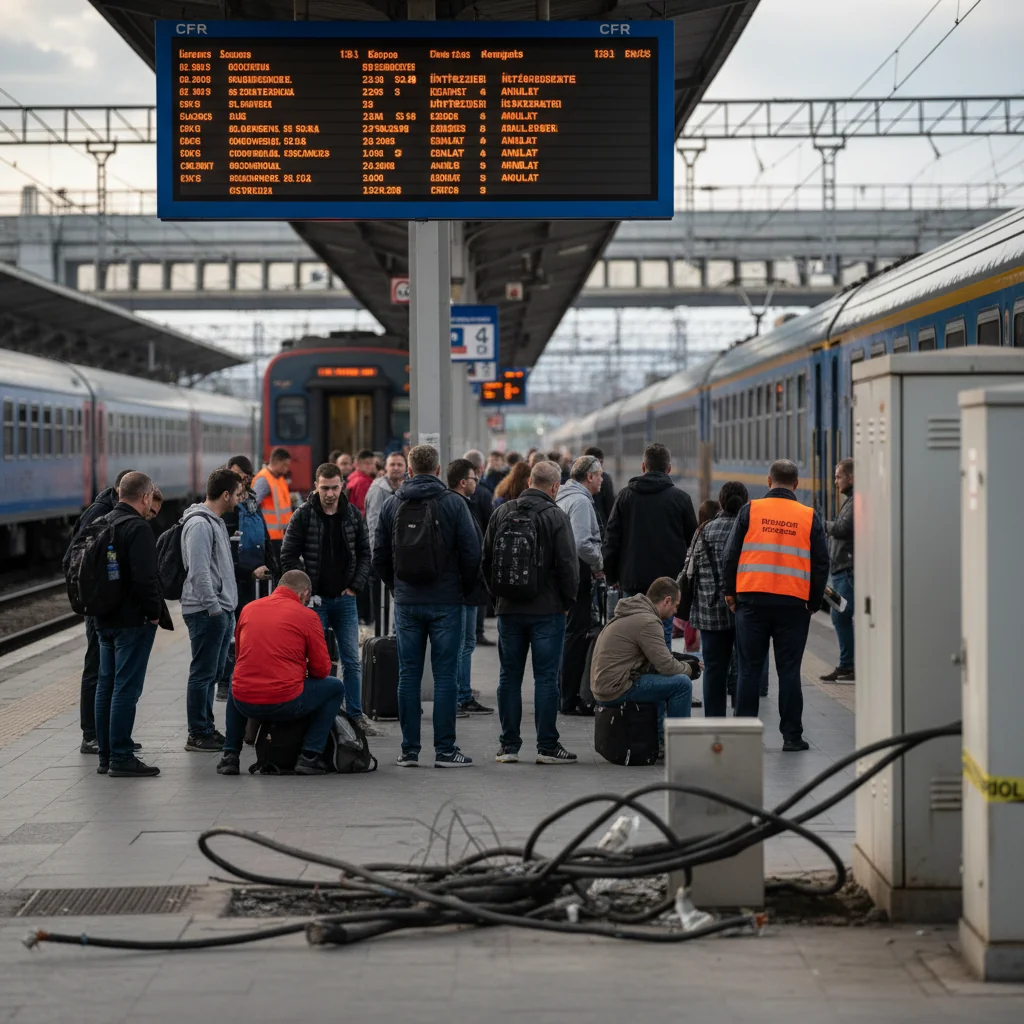 Trafic feroviar perturbat la București: întârzieri la trenurile CFR după avarierea unor cabluri de semnalizare