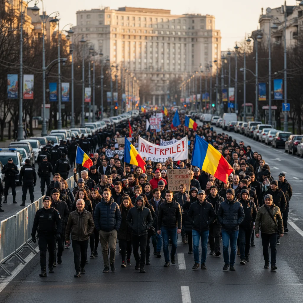 Trafic restricționat în București în urma unui protest față de măsurile Guvernului