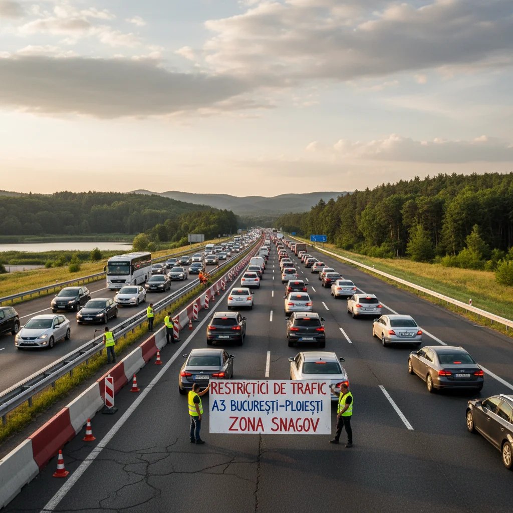 Trafic restricționat pe A3 spre București, în zona Snagov, după două accidente rutiere