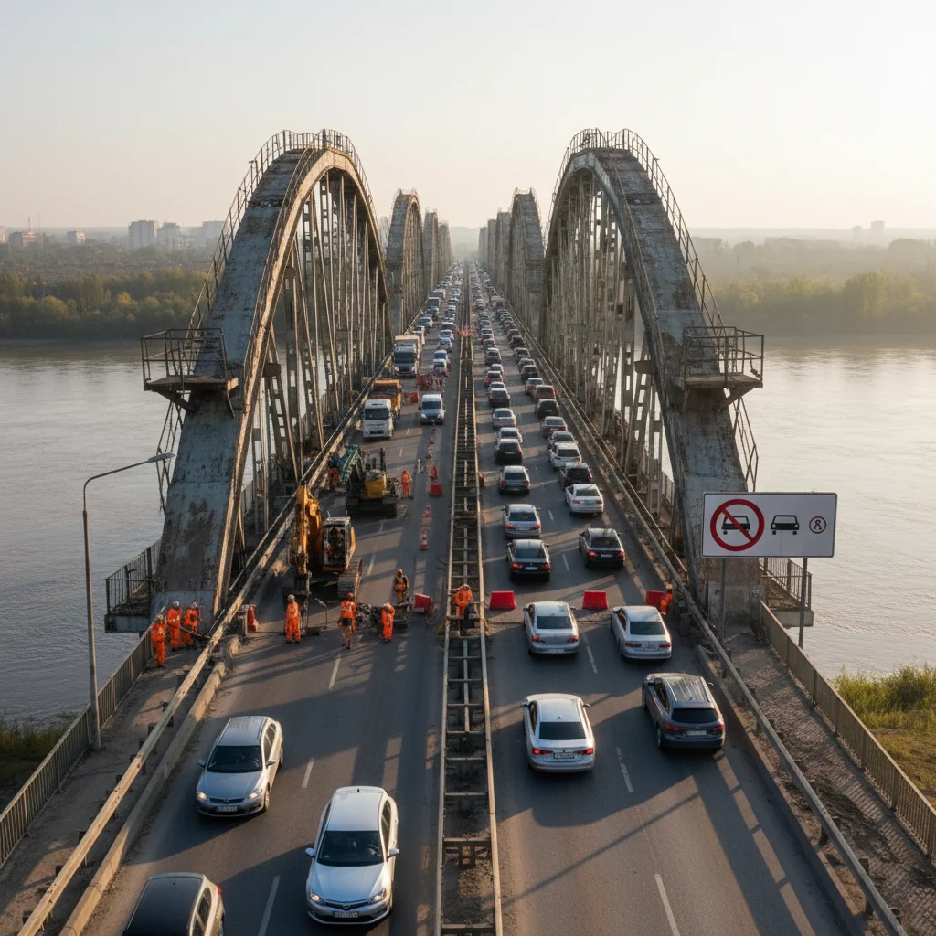 Trafic rutier restricționat între București și Bulgaria după reluarea lucrărilor la podul Giurgiu–Ruse