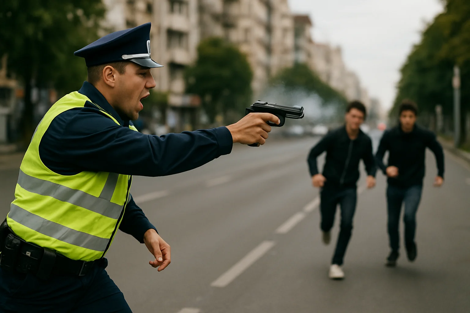 Urmărire cu foc de avertisment în București, pe Titulescu