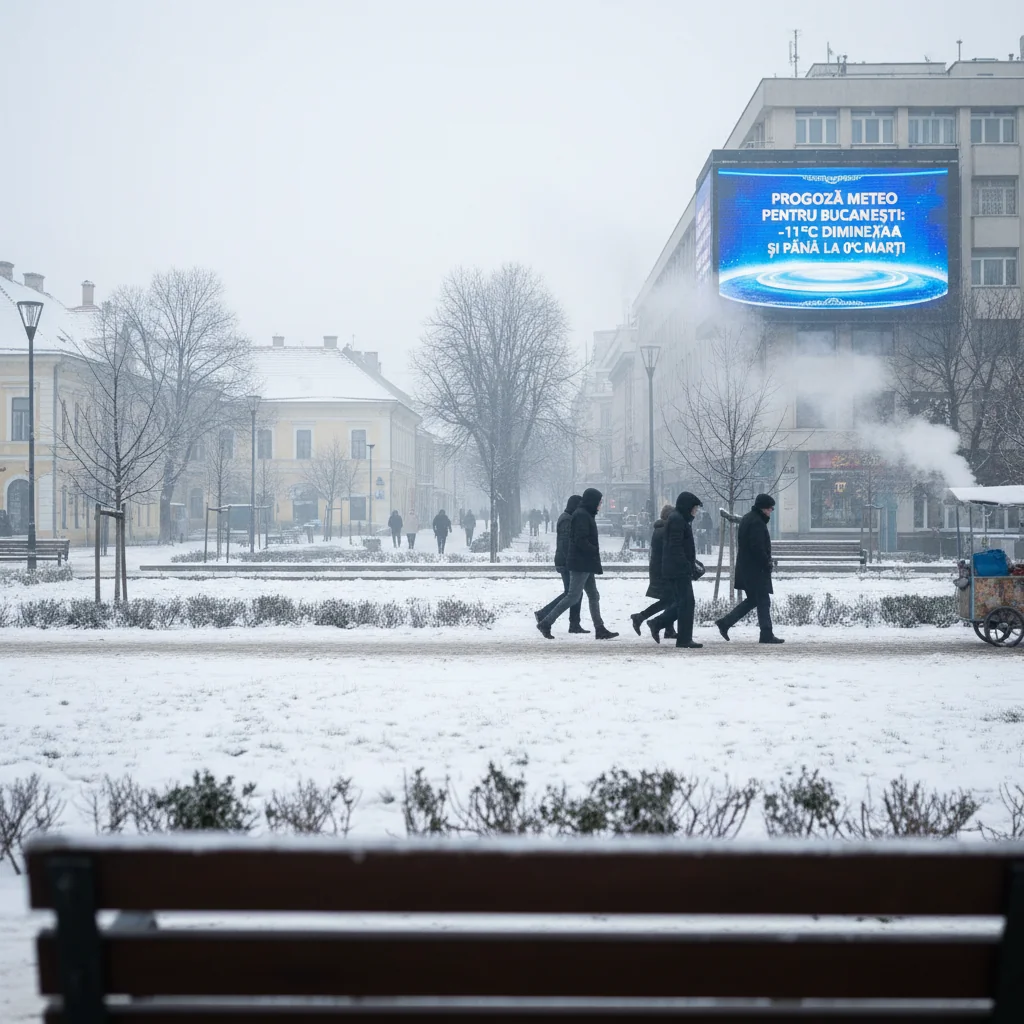 Vreme foarte rece în București pe 20 ianuarie: minime de -11°C și maxime de 0°C