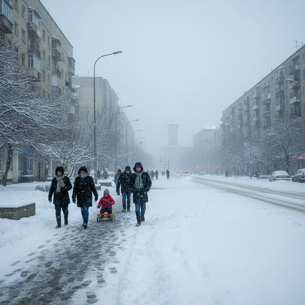Vreme foarte rece și ninsori în București: strat de zăpadă estimat până la 15 cm