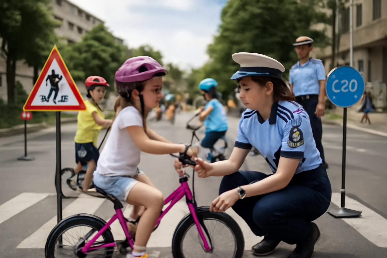 Workshop de Educație Rutieră pentru Copii la Evenimentul Străzi Deschise, Ghidat de Poliția Locală Sector 2