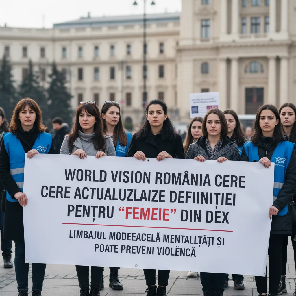 World Vision România solicită actualizarea definiției femeie în DEX pentru a combate violența prin schimbarea limbajului