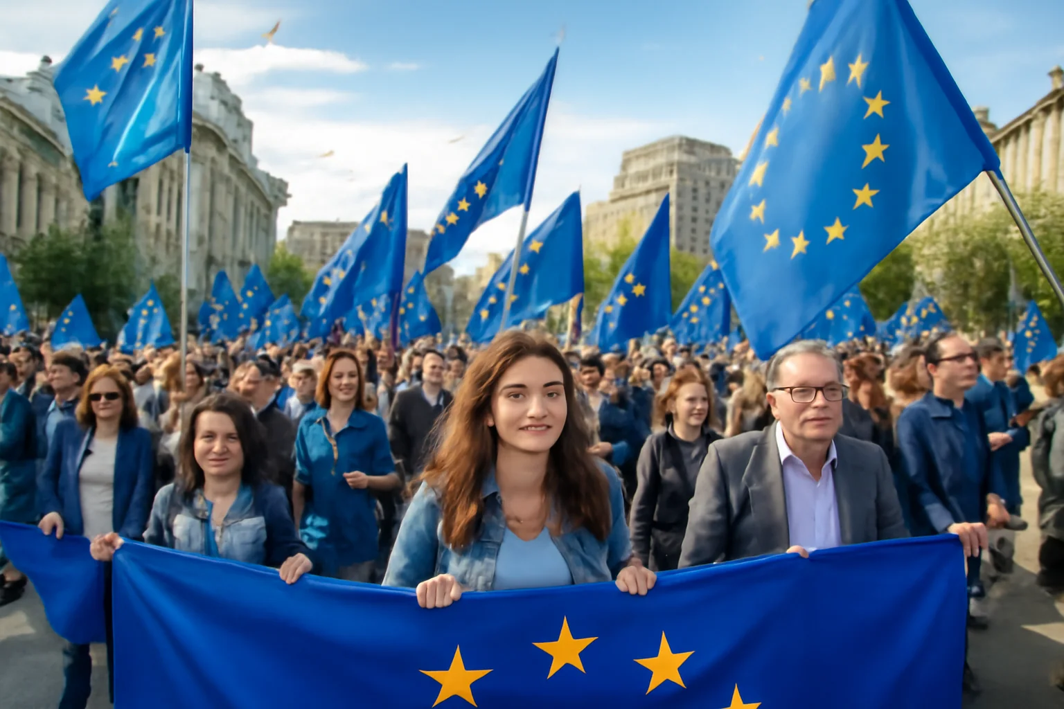 Ziua Europei în Capitală: Marș pro-european pentru o voce mai puternică și unită! Nu rata evenimentul istoric la Piața Universității!