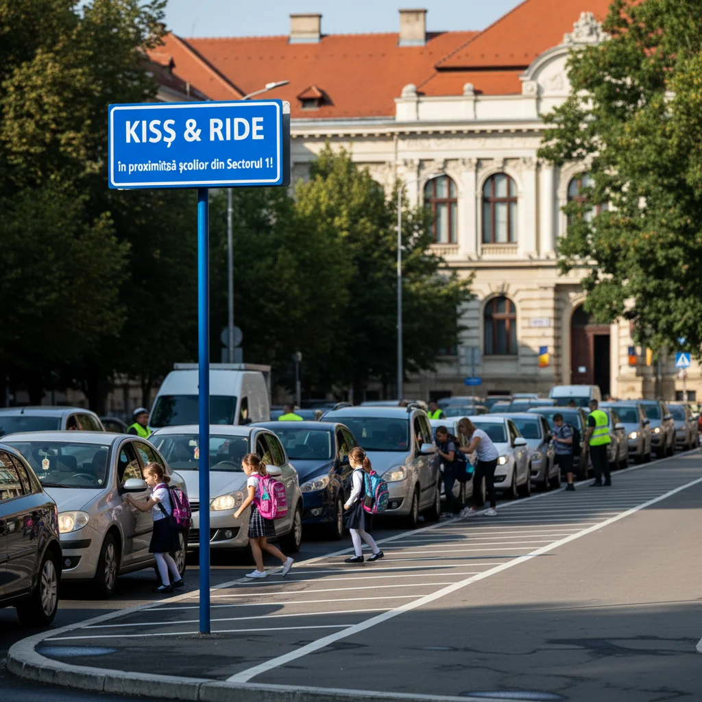 Zona Kiss and Ride, implementată lângă școlile din Sector 1!